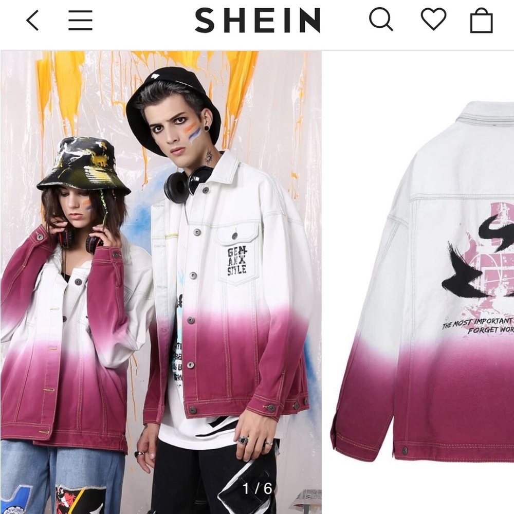 Shein unisex cotton ombre jacket size L NEW